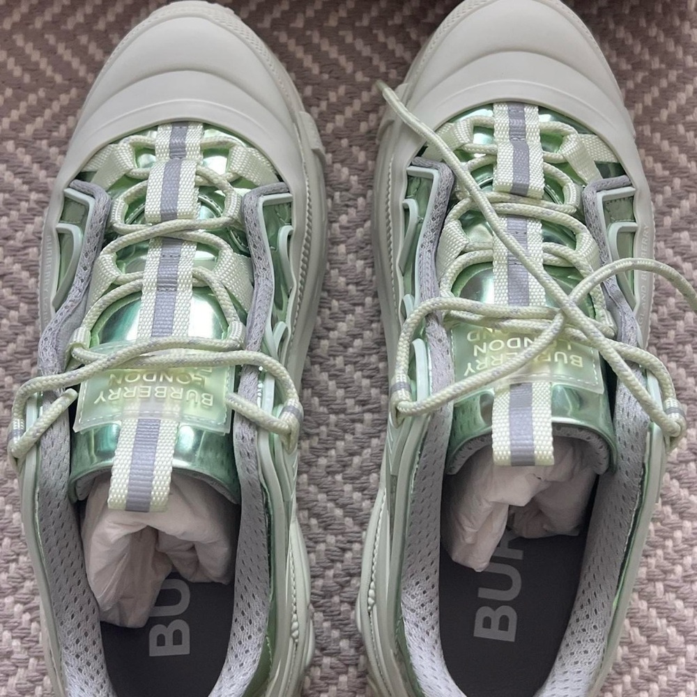 Green Chunky Burberry Sneakers IN BOX WITH TAGS - Picture 3 of 5